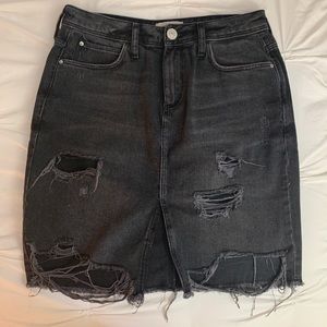 Black denim river island skirt